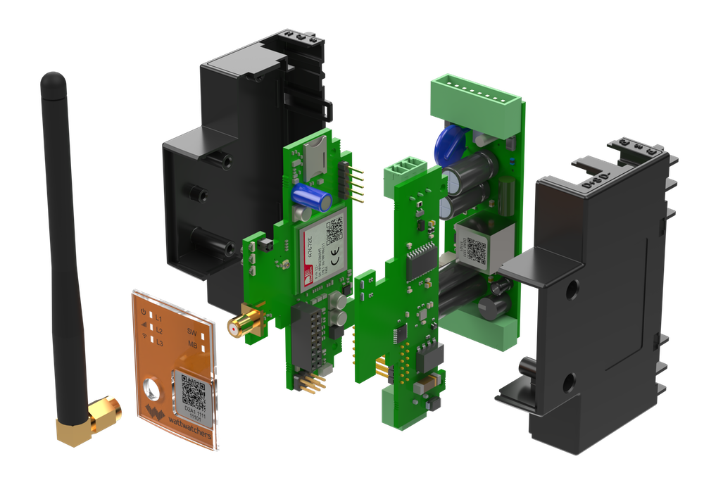 Exploded view ofWattwatchers 6MW hardware